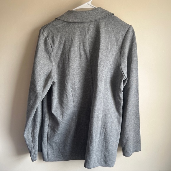 J Jill Gray Ponte Knit Sweater Stretch Career Blazer - Picture 3 of 4